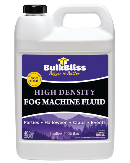 Picture of BulkBliss Fog Machine Fluid, Indoor Liquid Formula for Parties and Events, High Density Smoke, 1 Gallon