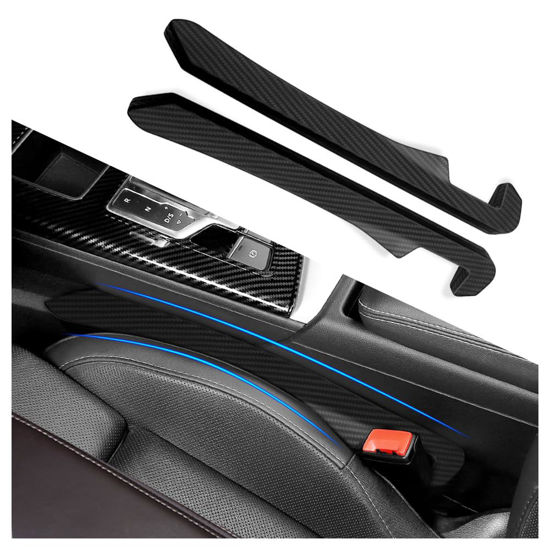 Picture of IHOTDER 2PCS Car Seat Gap Filler,Super Flexible Car Side Seat Gap Filler Car interior Accessories,Universal Car Organizer Between Seats for Tightly Filling Seat Gaps(Carbon Fiber/2PCS)…