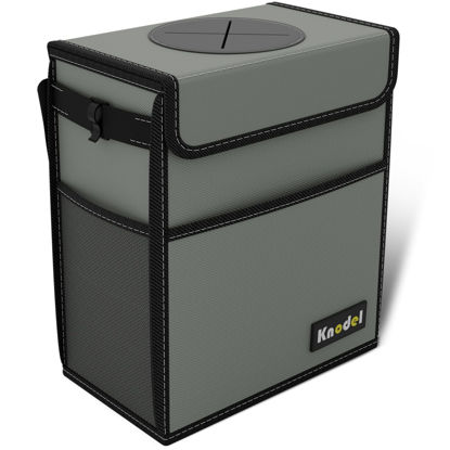Picture of KNODEL Car Trash Can, Waterproof Car Garbage Can, Car Trash Bag with Lid, Leak-Proof Car Trash Bin, Car Trash Hanging (Large, Gray)