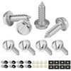 Picture of LivTee Rustproof License Plate Screws for Securing License Plates Frames and Covers on Cars and Trucks, 8 Sets Premium Stainless Steel Self Tapping Mounting Bolts, Silver