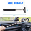 Picture of 8sanlione Car Rearview Mirror Wiper, American Flag Telescopic Auto Mirror Squeegee Cleaner, Glass Mist Cleaning Tool with Retractable 98cm Handle, Portable Car Windows Water Removal (Black/Black Flag)