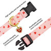 Picture of Cotton Handmade Dog Collar Cute and Distinctive Patterns Pink Strawberries with Pendant Cute Dog Collars for Small Medium Large Dogs Girl Dogs Boy Dogs S
