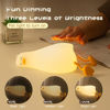 Picture of NesveCit Cute Lay Flat Duck Night Light, Adorable Touch Night Lamp Silicone Dimmable LED Nightlight for Nursery Rechargeable Bedside Night Lights for Bedrooms Breastfeeding