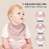 Picture of Susurration Muslin Baby Drool Bibs 6Pack Soft Triangular Baby Bandana Adjustable Bibs for Unisex Girls & Boys (Pink&Brown)