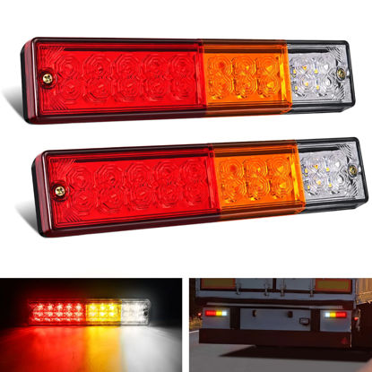Picture of Nilight 2PCS Trailer Tail Light Bar 20LED Brake Running Turn Signals Reverse Light Tail Lights IP65 Waterproof for 10-30V Truck Trailer Caravan Van RV UTV Camper Boat