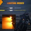 Picture of Nilight Motorcycle LED Turn Signals Front Indicator Light Yellow Beam Mini Size Blinkers Compatible with Harley Honda Kawasaki Suzuki Triumph Yamaha Cruiser