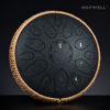 Picture of HOPWELL Steel Tongue Drum - 15 Note 12 Inch Tongue Drums - Percussion Instruments - Hand Pan Drum with Music Book, Drum Mallets and Carry Bag, D Major, Black
