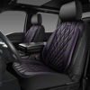 Picture of CAR PASS Piping Luxury Faux Leather Two Front Car Seat Covers, Waterproof Anti Slip Premium Automotive Seat Covers,Universal Fit for Suvs,Vans,Trucks, Armrest Airbag Compatible (Black and Purple)