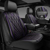 Picture of CAR PASS Piping Luxury Faux Leather Two Front Car Seat Covers, Waterproof Anti Slip Premium Automotive Seat Covers,Universal Fit for Suvs,Vans,Trucks, Armrest Airbag Compatible (Black and Purple)