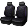 Picture of CAR PASS Piping Luxury Faux Leather Two Front Car Seat Covers, Waterproof Anti Slip Premium Automotive Seat Covers,Universal Fit for Suvs,Vans,Trucks, Armrest Airbag Compatible (Black and Purple)