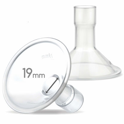 Picture of Maymom MyFit 19 mm Small Shields, Compatible with Medela Breast Pump- PersonalFit, Freestyle, Harmony, Maxi, Flex Connector, Connect to Widemouth/Narrow Connector, 2pcs