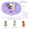 Picture of Purple Dog Bed Medium Size Dog 23 Inch Anti-Anxiety Donut Dog Cuddler Bed, Warming Cozy Soft Dog Round Bed, Fluffy Faux Fur Plush Dog Cat Cushion Bed for Small Medium Dogs and Cats