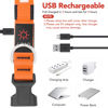 Picture of Vizpet LED Dog Collar, Light Up Dog Collar Adjustable USB Rechargeable Super Bright Safety Light Glowing Collars for Small Dogs(Small,Orange)