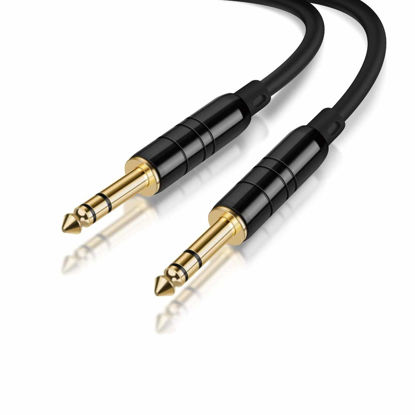 Picture of CableCreation 15 Feet 6.35mm 1/4" TRS to 6.35mm 1/4" TRS Balanced Stereo Audio Cable, Male to Male, 4.5 Meters/Black
