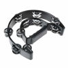 Picture of Half Moon Musical Tambourine Double Row Metal Jingles Hand Held Percussion Drum Multicolor for KTV Party with Ergonomic Handle Grip (Black)