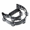 Picture of Half Moon Musical Tambourine Double Row Metal Jingles Hand Held Percussion Drum Multicolor for KTV Party with Ergonomic Handle Grip (Black)