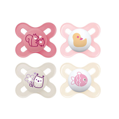 Picture of MAM Original Start Matte Newborn Baby Pacifier, Best Pacifier for Breastfed Babies, Girl, 0-3 Months (Pack of 4)