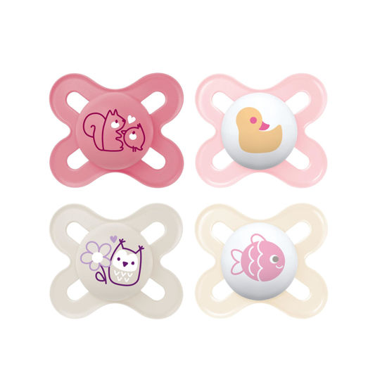 Picture of MAM Original Start Matte Newborn Baby Pacifier, Best Pacifier for Breastfed Babies, Girl, 0-3 Months (Pack of 4)