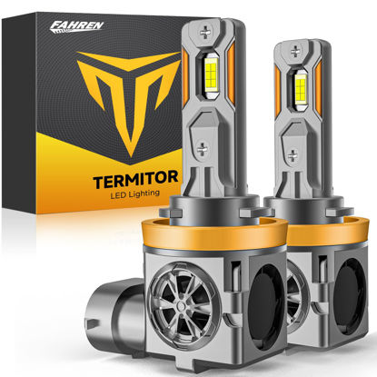 Picture of Termitor Brightest Upgraded H11/H9/H8 Bulbs, 40000LM 10X Brightner, 1:1 Halogen Size, 10-Year Extended Lifespan, 6500K Cool White, Canbus Ready, Plug and Play, Pack of 2