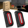 Picture of Nilight 6Inch Oval Trailer Tail Light 2PCS Red Brake Stop Turn Light White Reverse Back Up Lights with Flush Mount Grommets Plugs Mounting Brackets for RV Truck Trailer Luggage Rack