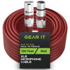 Picture of GearIT XLR to XLR Microphone Cable (100 Feet, 1 Pack) XLR Male to Female Mic Cable 3-Pin Balanced Shielded XLR Cable for Mic Mixer, Recording Studio, Podcast - Red, 100Ft, 1 Pack