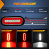 Picture of Nilight 2PCS 6Inch Oval LED Trailer Tail Lights Red White 23LEDs w/Flush Surface Mount Grommets IP67 Waterproof Stop Brake Running Reverse Backup Light for Trucks Trailer RV