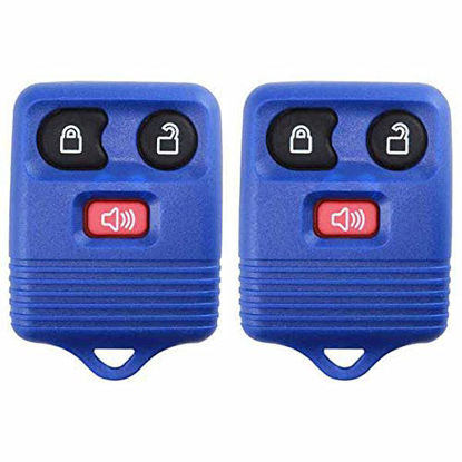 Picture of 2 KeylessOption Blue Replacement 3 Button Keyless Entry Remote Control Key Fob Clicker