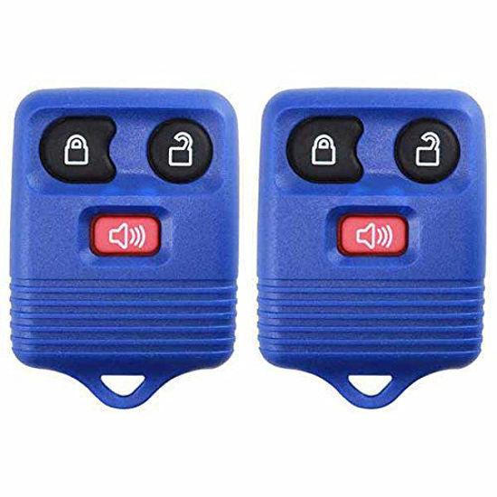 Picture of 2 KeylessOption Blue Replacement 3 Button Keyless Entry Remote Control Key Fob Clicker