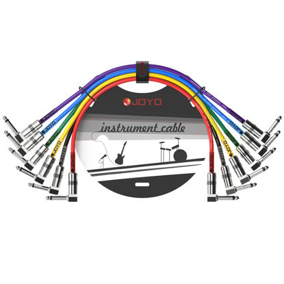 Picture of JOYO Patch Cables 1.2ft for Bass Guitar Effect Pedal Professional Guitar Patch Cords 1/4 Inch (CM-05, 6 Pack)