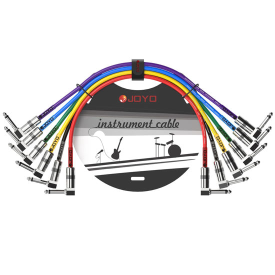 Picture of JOYO Patch Cables 1.2ft for Bass Guitar Effect Pedal Professional Guitar Patch Cords 1/4 Inch (CM-05, 6 Pack)
