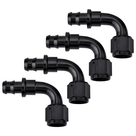 Picture of EVIL ENERGY 6AN 90 Degree Push Lock Hose Fitting End Black 4PCS