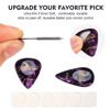 Picture of BigDeer 50 pack Celluloid Guitar Picks ，includes Thin,Medium, Heavy & Extra Heavy Picks Plectrums for Acoustic Guitar,Ukulele,Bass ，with 6 Guitar Selection Grips Silicone pad Wrapped in tin box