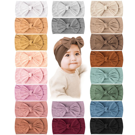 Picture of Prohouse 20PCS Baby Nylon Headbands Hairbands Hair Bow Elastics for Baby Girls Newborn Infant Toddlers Kids