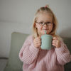 Picture of mushie 100% Silicone Training Cup & Straw for Toddlers | 6 Months+ (Cambridge Blue)