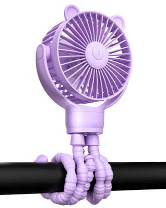 Picture of GOTOTO Baby Stroller Fan, Rechargeable Portable Fan with 2000 mAh Battery Operated,3 Wind Speed,360-Degree Rotation,Ultra-Low Noise Level,Safe mini fan for your baby
