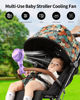 Picture of GOTOTO Baby Stroller Fan, Rechargeable Portable Fan with 2000 mAh Battery Operated,3 Wind Speed,360-Degree Rotation,Ultra-Low Noise Level,Safe mini fan for your baby