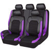 Picture of CAR PASS Universal Leather car seat Covers Sport fits Most Cars, SUVs, Trucks, and Vans (Full Set, Black Purple)