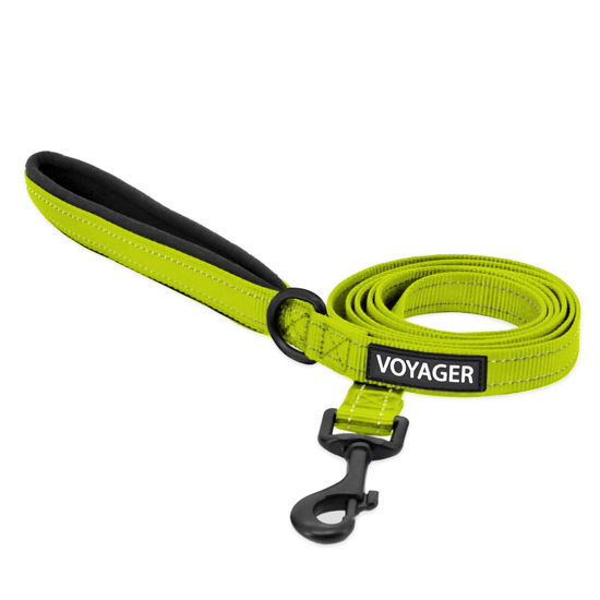 Picture of Voyager Reflective Dog Leash with Neoprene Handle, 6ft Long, Supports Small, Medium, and Large Breed Puppies, Cute and Heavy Duty for Walking, Running, and Training - Lime, L