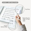 Picture of CRANBURY Sheet Music Folder 8.5x11 - Dual Use Music Holder (Black), Store Inside 24 Protective Sleeves or Write on Exposed Pages Outside Sleeves, 8.5 x 11 Spiral Notebook Binder Organizer, Lay Flat