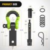 Picture of Nilight Anti-Theft Shackle Hitch Receiver 2Inch 45000 LBs Breaking Strength 3/4" Anti-Theft D Ring Shackle 5/8" Trailer Hitch Lock Pin Heavy Duty Solid Towing Kit for Trucks Off Road(Green&Black)