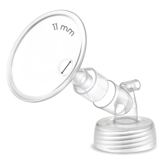 Picture of 1X 11 mm Maymom Two-Piece Wide Neck Pump Parts for Spectra S1/S2 Pumps; Incl Wide Mouth Flanges; Not Original Spectra Flange
