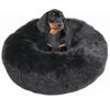 Picture of Dog Beds for Medium Dogs Washable Calming Bed for Dogs 28 Inches Black Fluffy and Soft Dog Bed Calm and Anti Anxiety Faux Fur Round Medium Sized Pet Bed for Dog