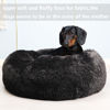 Picture of Dog Beds for Medium Dogs Washable Calming Bed for Dogs 28 Inches Black Fluffy and Soft Dog Bed Calm and Anti Anxiety Faux Fur Round Medium Sized Pet Bed for Dog
