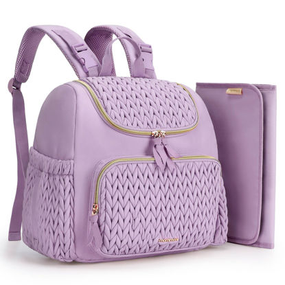 Picture of mommore Diaper Bag Small Diaper Backpack Stylish Toddler Baby Mini Maternity Bags Travel Backpacks with Insulated Pockets, Changing Pad, Stroller Straps