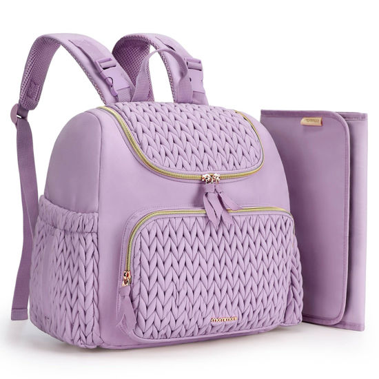 Picture of mommore Diaper Bag Small Diaper Backpack Stylish Toddler Baby Mini Maternity Bags Travel Backpacks with Insulated Pockets, Changing Pad, Stroller Straps