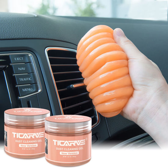 Picture of TICARVE 2Pack New Cleaning Gel Detail Putty Car Gel Auto Detailing Tools Car Interior Cleaner Car Cleaning Slime Car Assecories Keyboard Cleaner Orange (320g/11.2oz)