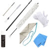 Picture of Flute Cleaning Kit Include 1pc Cotton Cleaning Brush, Flute Swab, Double-End Dust Brush,Flute Cleaning Rod, Screwdriver for Flute Repairing,Cork Grease, a Pair Cotton Gloves, 1pc Flute Cleaning Cloth