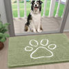 Picture of Smiry Dog Door Mat for Muddy Paws, Absorbent Dirt Trapper Non-Slip Washable Mat, Quick Dry Chenille, Mud Mat for Dogs, Entry Indoor Door Mat for Inside Floor (24x16 Inches, Sage Green)