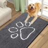 Picture of Smiry Dog Door Mat for Muddy Paws, Absorbent Dirt Trapper Non-Slip Washable Mat, Quick Dry Chenille, Mud Mat for Dogs, Entry Indoor Door Mat for Inside Floor (59x24 Inches, Dark Grey)