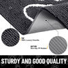 Picture of Smiry Dog Door Mat for Muddy Paws, Absorbent Dirt Trapper Non-Slip Washable Mat, Quick Dry Chenille, Mud Mat for Dogs, Entry Indoor Door Mat for Inside Floor (59x24 Inches, Dark Grey)